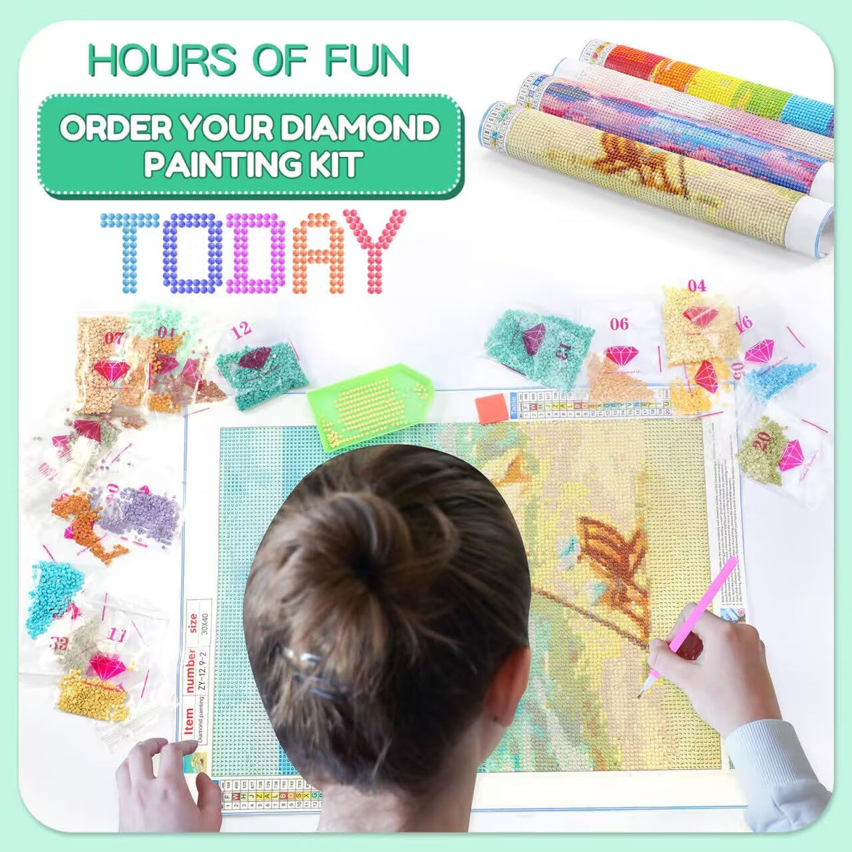 Diamond Painting, Black and White Flowers in a Modern Abstract Art Full Round Diamond Art Kits for Adults, Paint by Numbers for Beginners, Full Round Diamond Art Kits for Room Decor 12x16 inch HMDIIMGE