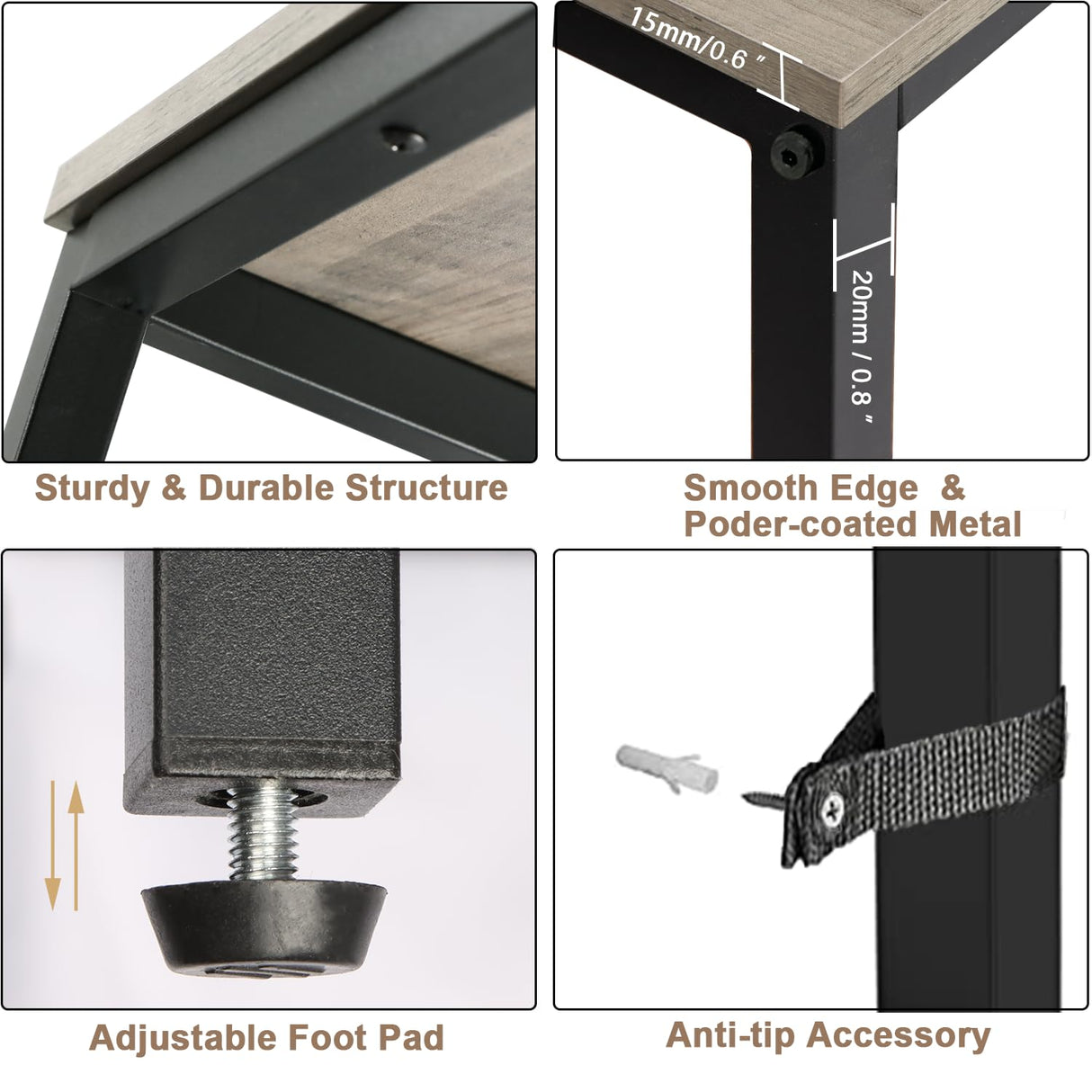 Timberer 39.4” Console Table, Hallway Entrance Table Sofa Table Behind Couch, for Living Room, Entryway, Easy Assembly, Accent Table, Grey Timberer