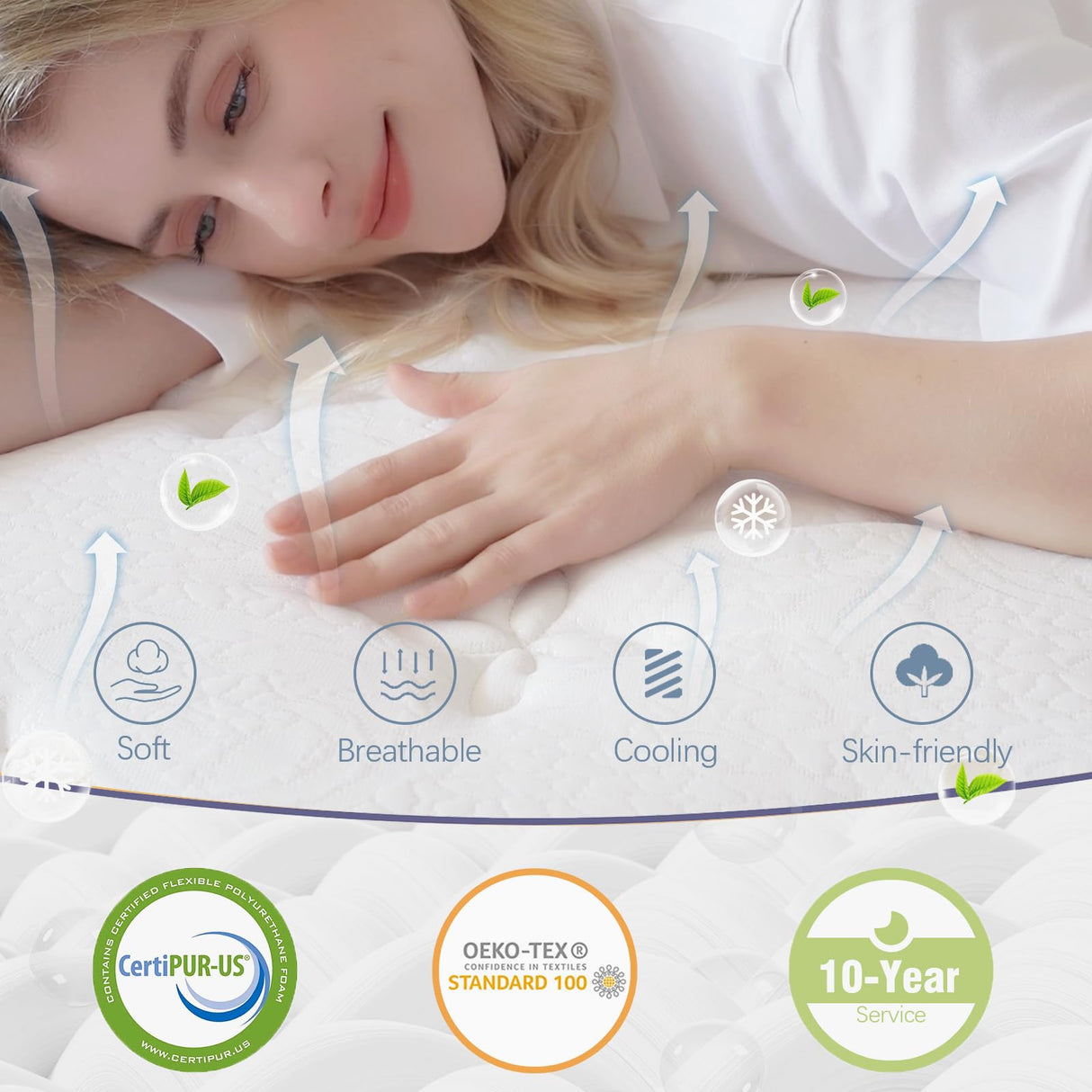 Slumber Castle 14 Inch King Size Mattress, King Mattress in a Box, Memory Foam Hybrid Mattresses with Individual Pocket Spring, Innerspring King Mattresses, Medium Firm Feel, CertiPUR-US Certified Slumber Castle