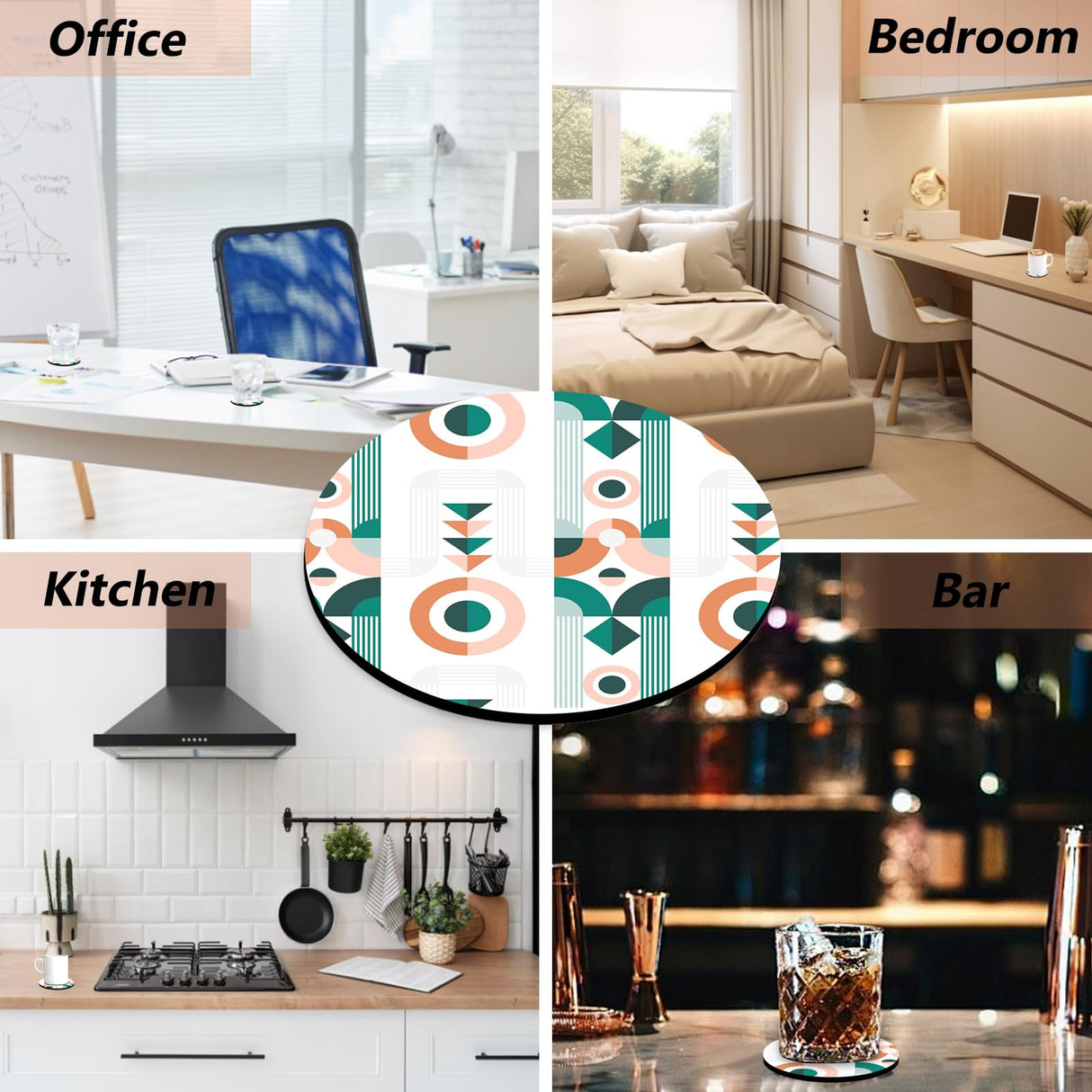 Xumbtvs 50 Pcs Sublimation Blank Cup Coasters, 4x4 Inch Neoprene Blank Cup Mat for Sublimation Transfer Heat Press Printing DIY Crafts (Round) Xumbtvs