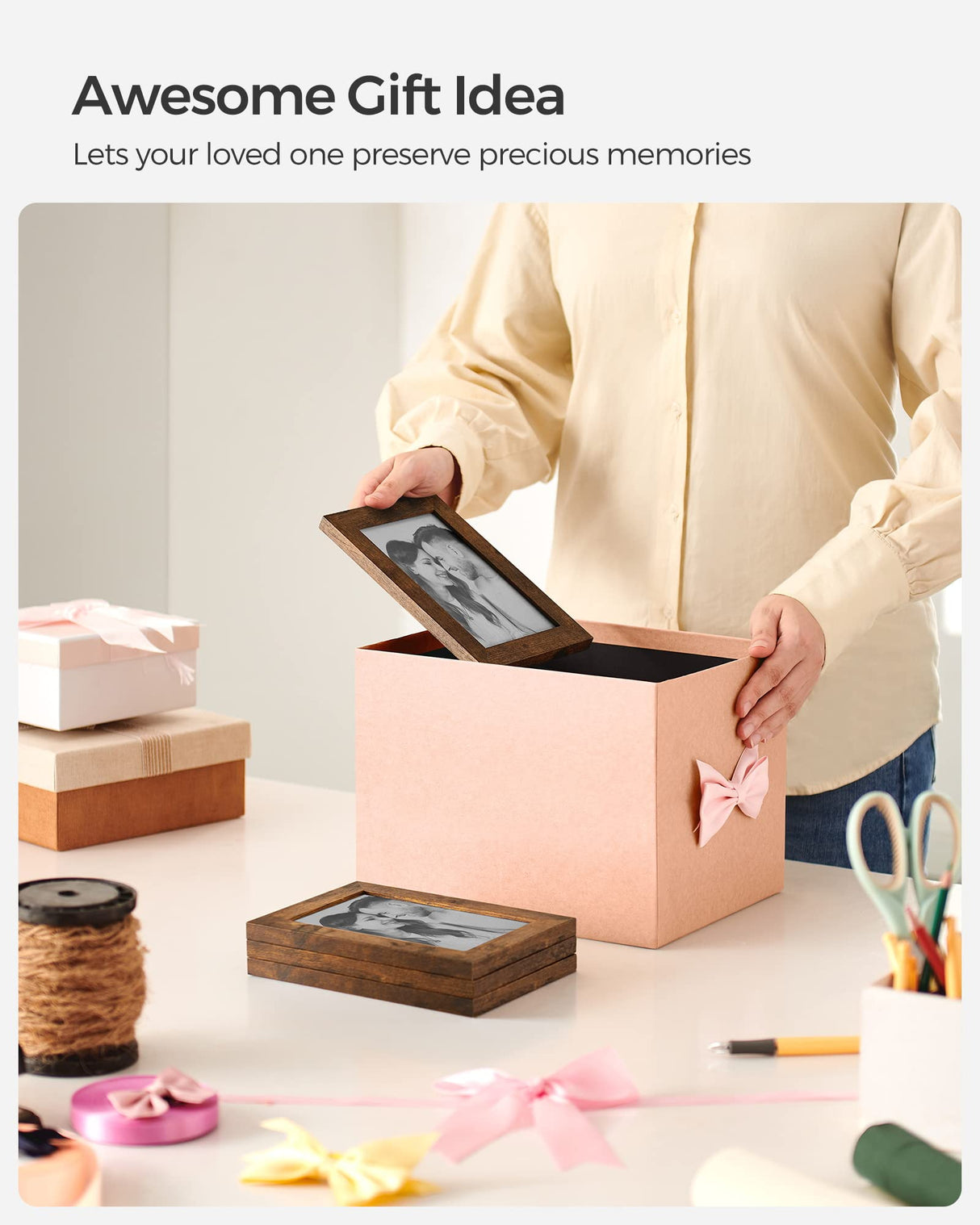 SONGMICS 4x6 Collage Picture Frames, 12-Pack Picture Frames Collage for Wall Decor, Rustic Brown Photo Collage Frame, Multi Picture Frame Set with Glass Front, Assembly Required SONGMICS