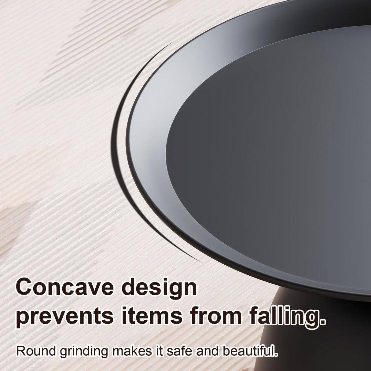 Round Coffee Table and End Table Sets for Living Room, Black Modern Side Table, Nesting Coffee Table Set of 2, Funky Metal Accent Table for Bedside, Fluted Small Nested Coffee Tables with Pedestal Recximi