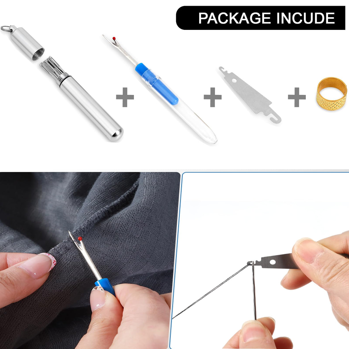 KYUEWRT 25 Large Eye Embroidery Needles, 5 Sizes Big Eye Hand Sewing Needles with Exquisite Aluminum Storage Tub for Stitching, Sewing and Hand-Made Projects KYUEWRT