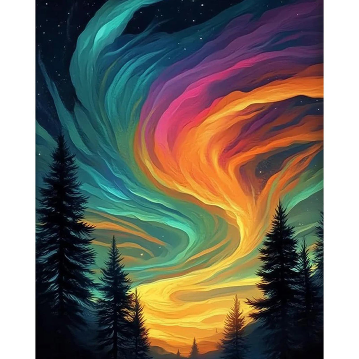 Paint by Numbers Kit for Adults - Aurora Adult Paint by Number Kits on Canvas for Beginner, Starry Night DIY Acrylic Oil Number Painting for Adults, Perfect for Home Decor Gift 16x20 Inch GEEHEIY