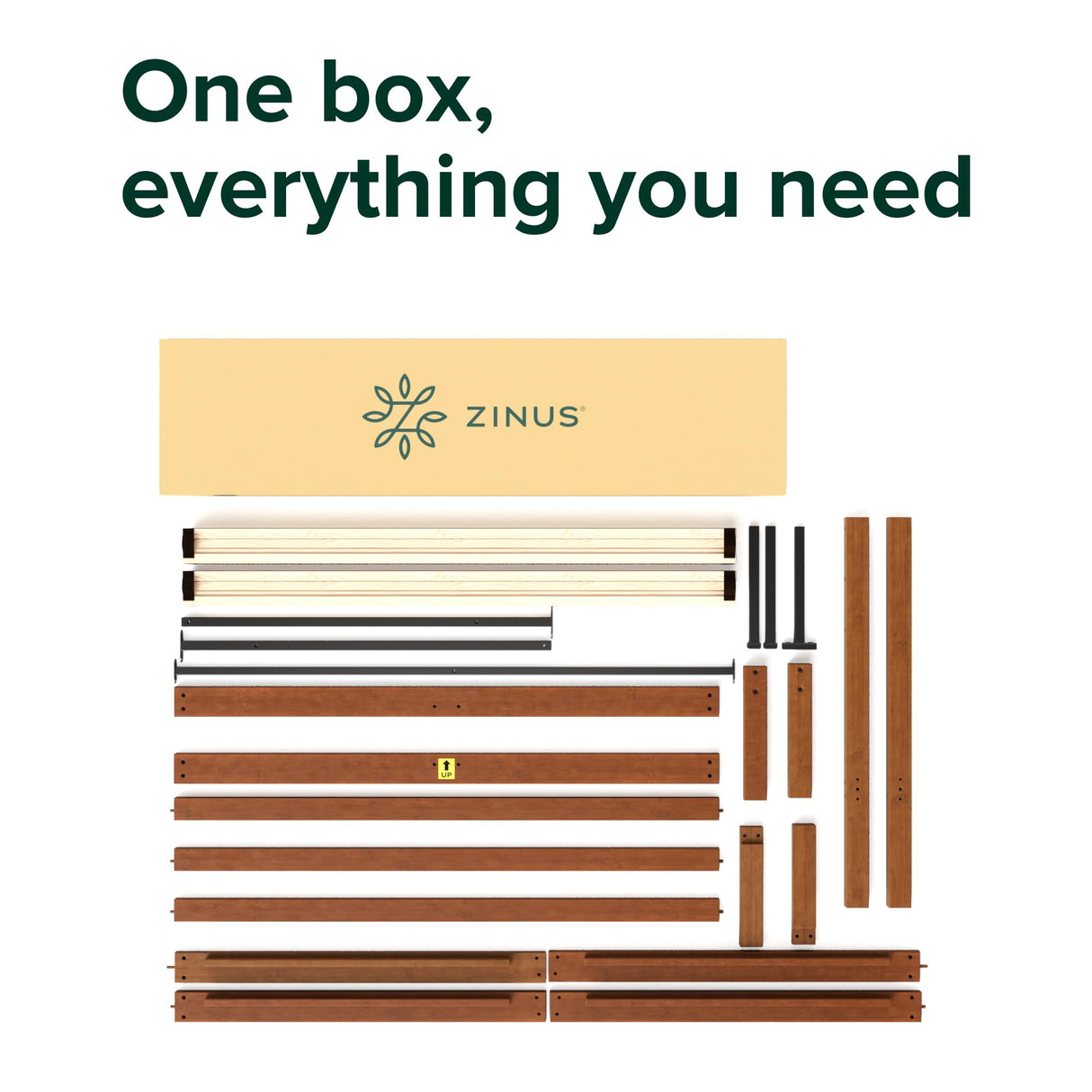 ZINUS Leah Bamboo Platform Bed Frame with Headboard, No Box Spring Needed, Wood Slat Support, Easy Assembly, King ZINUS