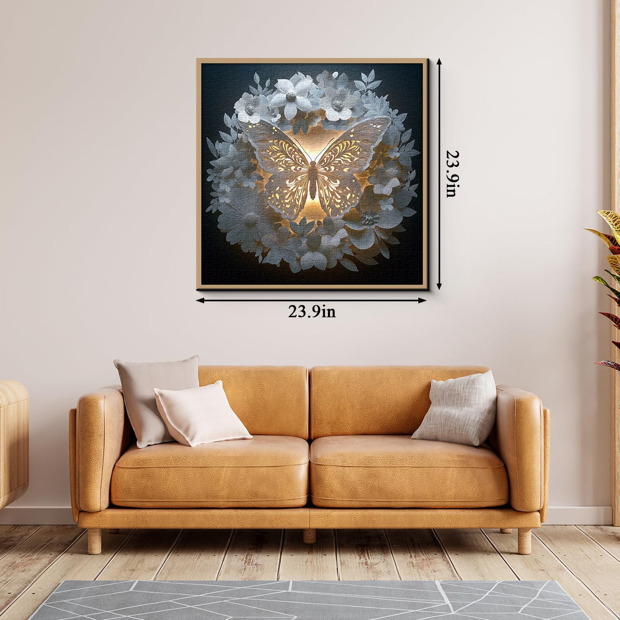 Butterfly Puzzles for Adults 1000 Pieces, Flower Butterflies Paper Cut Jigsaw Puzzles, Difficult Challenging Animal Floral Puzzle as Home Decor PPuzzling