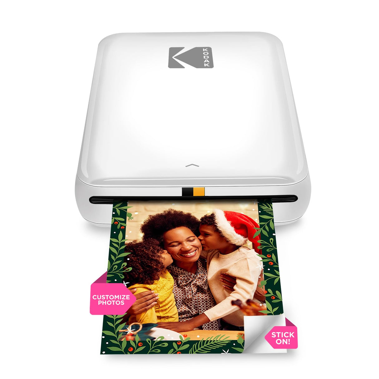 KODAK Step Instant Smartphone Photo Printer - Portable Mini Color Wireless Mobile Printer - Zink 2x3” Sticky-Back Photos - Bluetooth Compatible with iOS & Android Devices - Fun Editing App - White KODAK