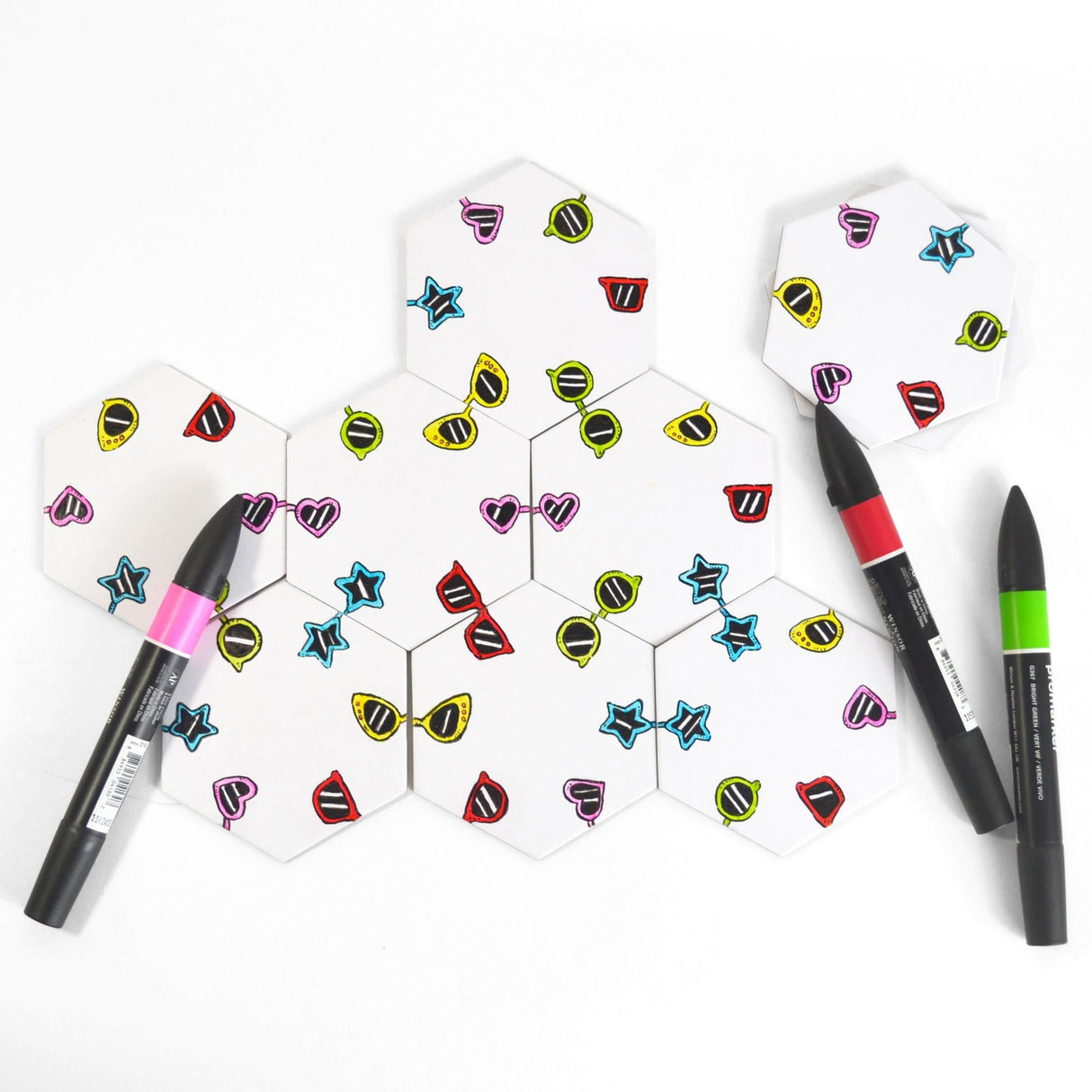 Apostrophe Games Hexagon Board Game Tiles – 20Pcs Large Game Board Pieces – Blank Game Board Chits, Same Size as Settlers of Catan – Create Your Own Custom Tiles Apostrophe Games