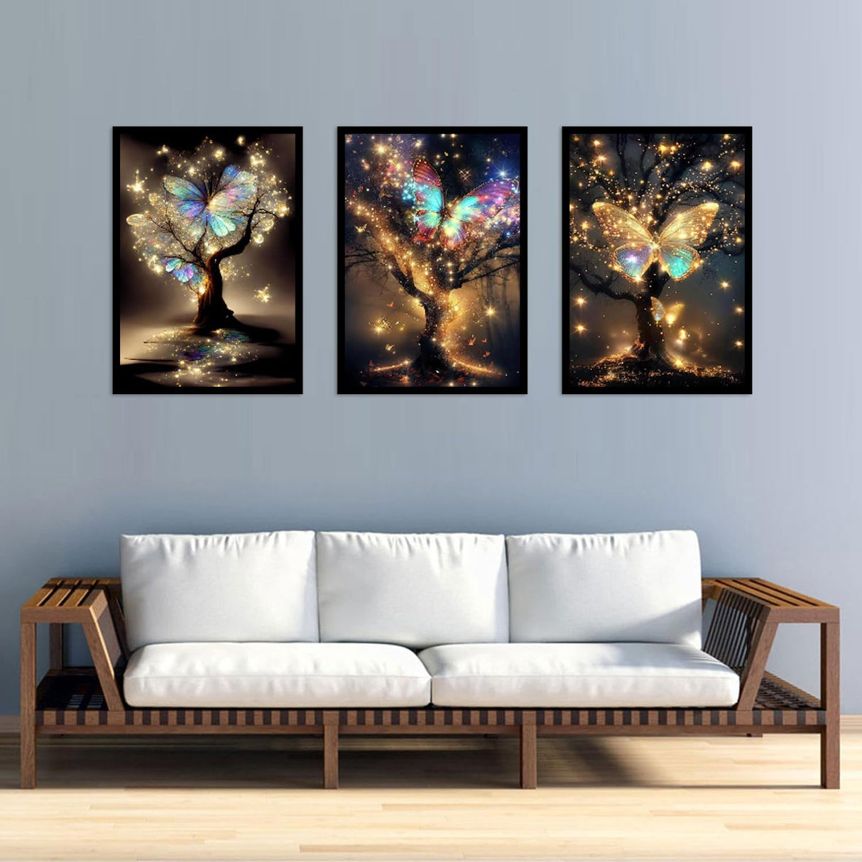 WUDWL Diamond Painting Kits for Adults - 3 Pack Butterfly Tree 5D Diamond Art Kits Full Drill Diamond Dots Paintings with Diamonds Gem Art and Crafts Home Decor 12x16inch WUDWL