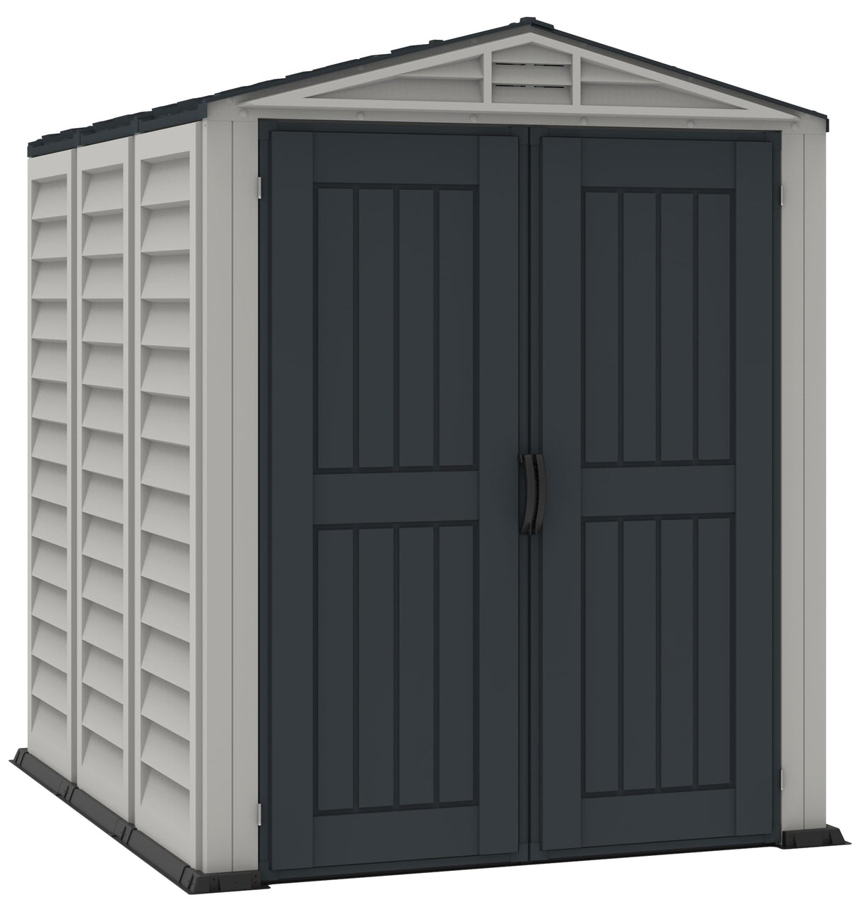 Duramax YardMate 5' x 8' Plus Plastic Garden Shed with Plastic Floor - Anthracite & Adobe - 15 Years Warranty DURAMAX