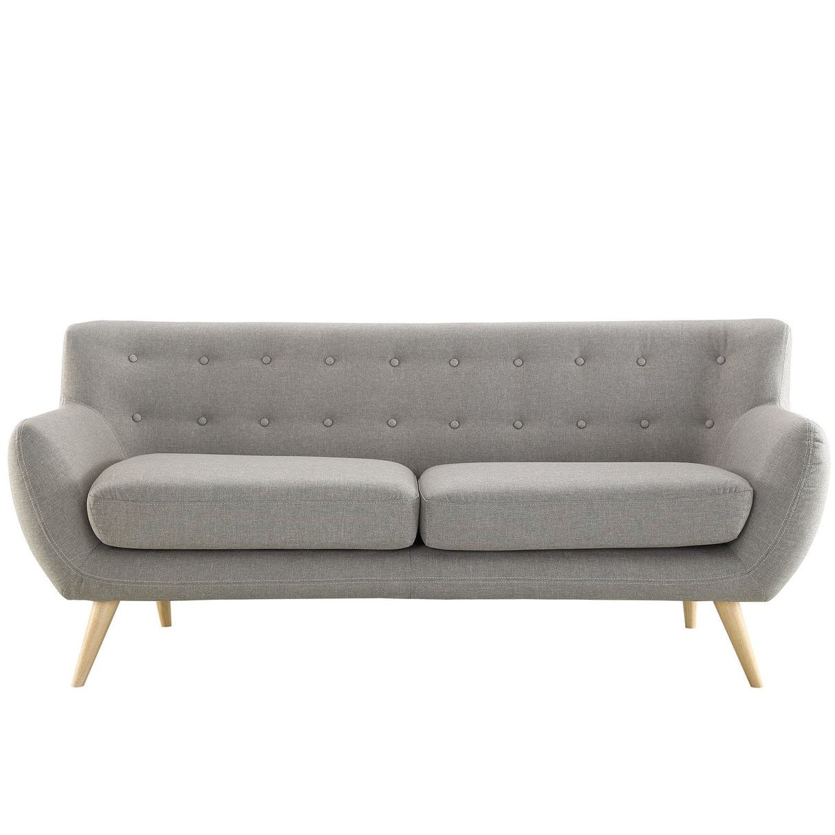 Modway Remark Mid-Century Modern Sofa With Upholstered Fabric In Light Gray Modway