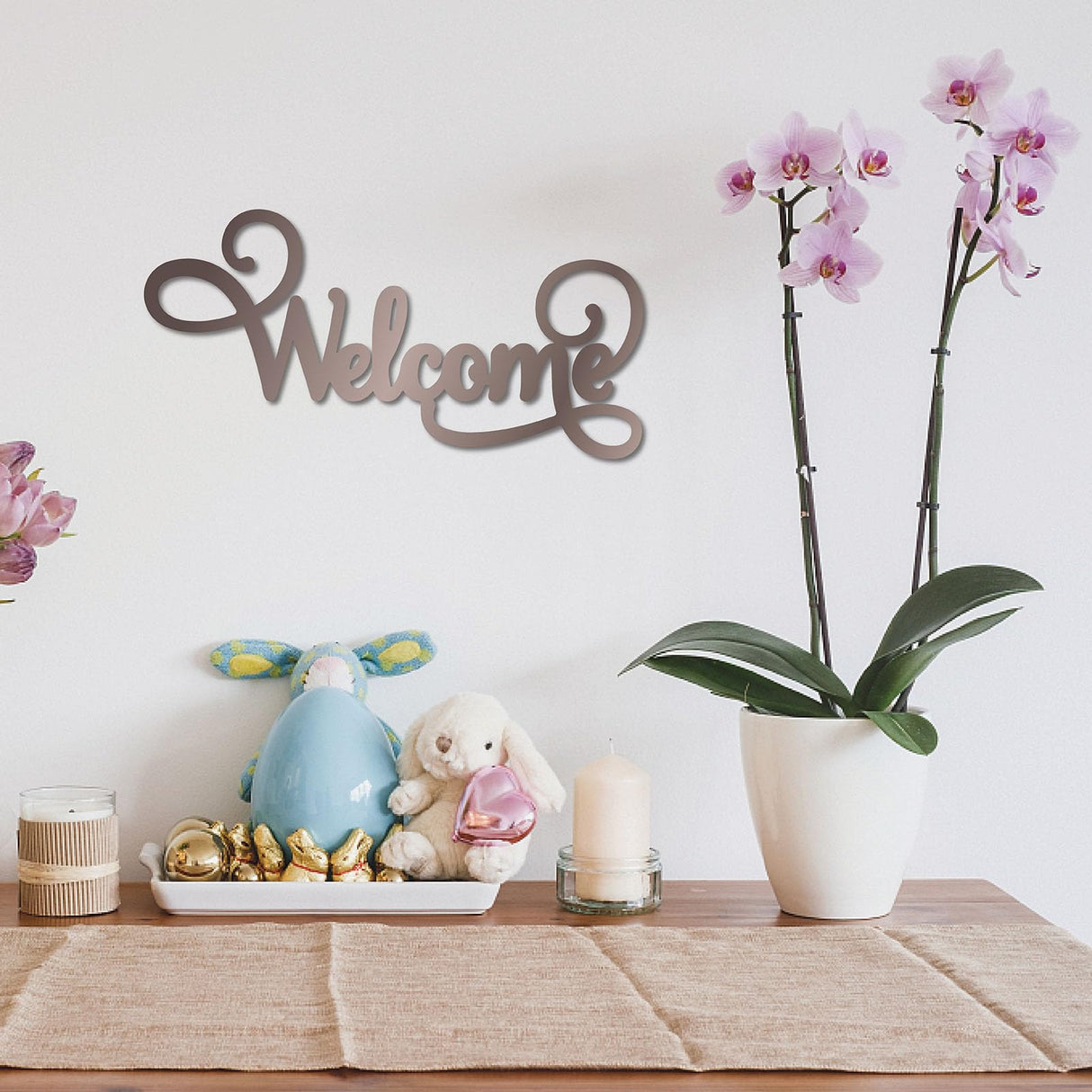 CREATCABIN Welcome Wood Cutout Sign Word Sculpture Wood Sign Unfinished Laser Cut Wooden Welcome Wall Art Decoration Hanging Rustic for Home Porch Wedding Party Classroom Farmhouse 6x12Inch CREATCABIN