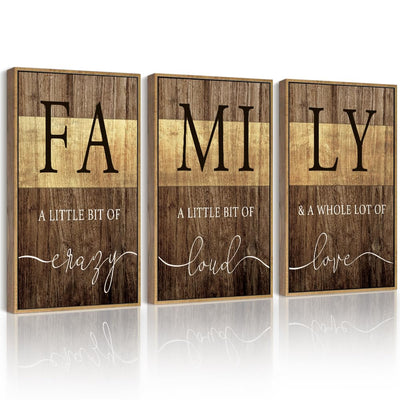 Drsoum Home Family Wall Decor Farmhouse Sign Wall Hanging Decor Rustic Netural Quotes Prints Artwork for Home Dining Room Kitchen 11x14in Natural Framed