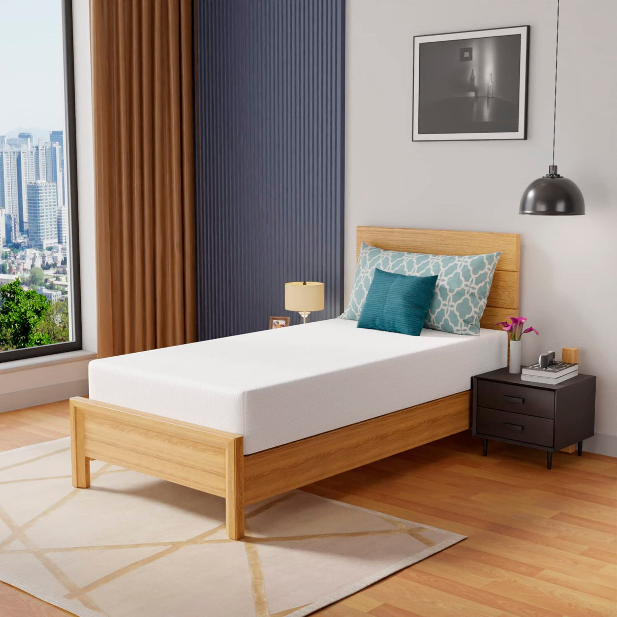 10 Inch Memory Foam Mattress Twin Mattress Wave Comfort Foam Mattress CertiPUR-US Certified,Removable Soft Cover, mattresses for Bed Frame, Bunk Bed, Trundle, Daybed,Fiberglass Free,White PayLessHere