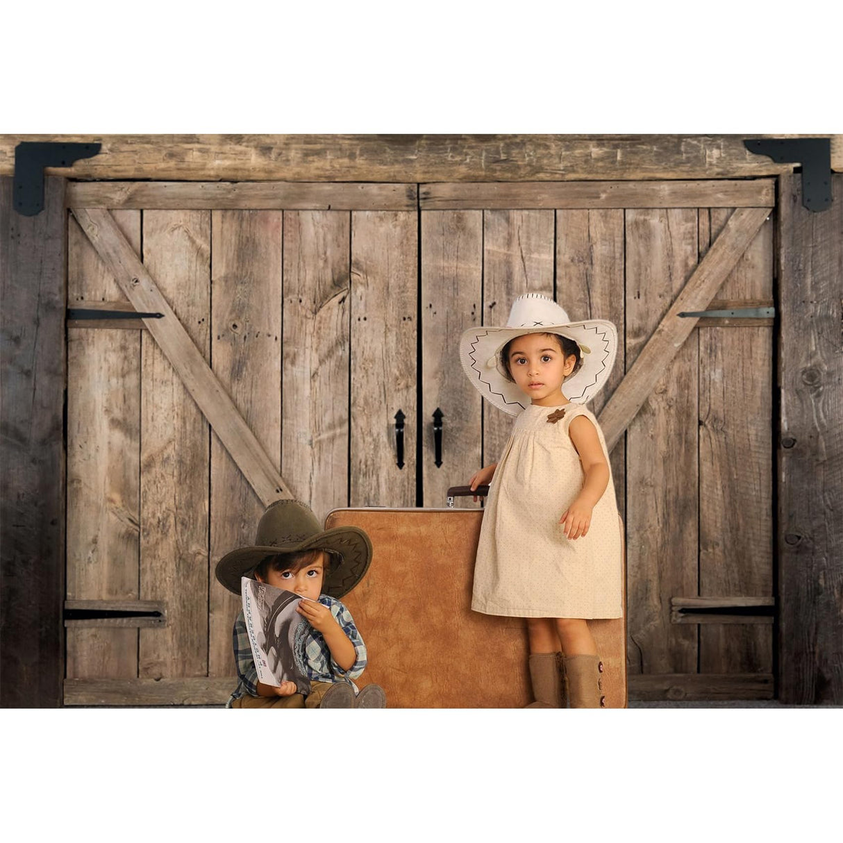 Baocicco 10x7ft Rustic Brown Barn Door Backdrops for Photoshoot Old Wooden Door Western Cowboy Farmhouse Photography Background Cowboy Birthday Baby Shower Wedding Ceremony Vinyl Video Background Baocicco