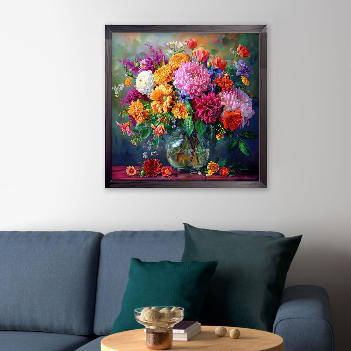 CEOVR Flower Diamond Art Kits for Adults, 5D Full Drill Diamond Painting Dots DIY Gem Art, Adult Crafts Kits Arts and Crafts, Wall Decor for Home Office 12x12in CEOVR