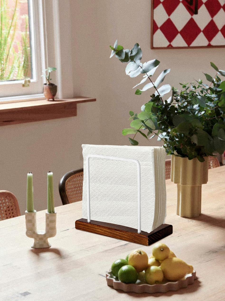 WWW-WOODART Napkin Holder for Table Napkin Holders for Kitchen Napkin Holder Wooden Napkin Holder for Table Rustic Napkin Holder Napkin Holder Standing Brown Napkin Holder Farmhouse Napkin Holder WWW-WOODART
