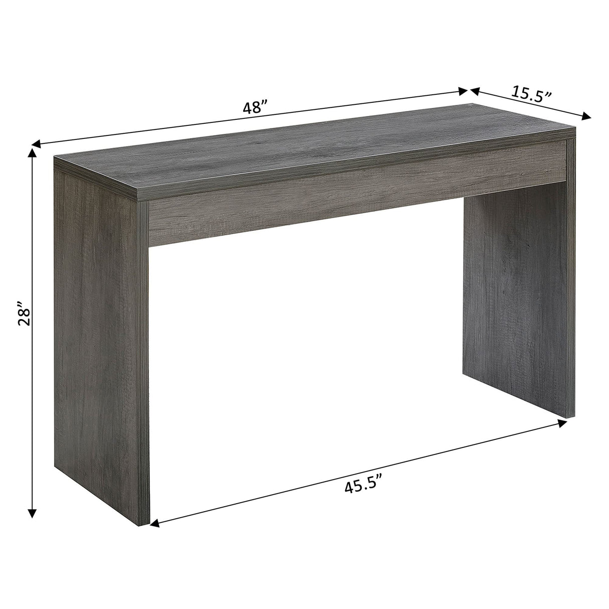 Convenience Concepts Northfield Console Table 48" - Modern Living Room Sofa Table, Contemporary Entryway Hall Table, Foyer Display Table, Charcoal Gray Convenience Concepts