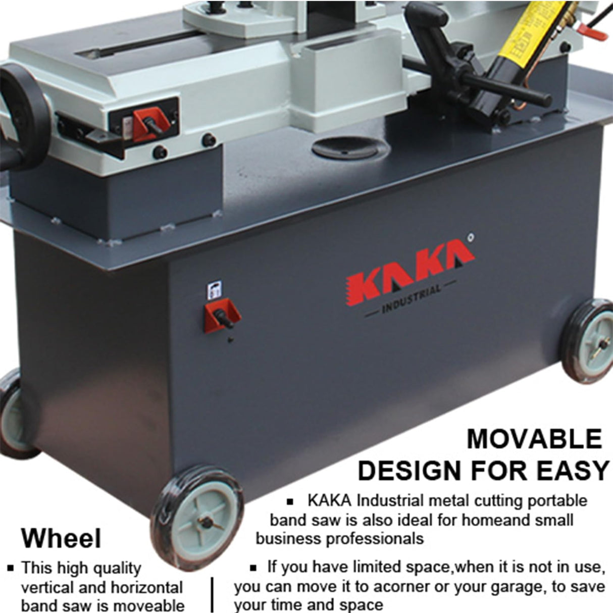 KAKA INDUSTRIAL Metal Bandsaw, 7 x 12 inch Metal Cutting Band Saw,4 step blade speeds by pulley wheel driven, Metal Horizontal Band Saw, BS-712N metal cut band saw with 1.5HP motor 115V / 230V 1PH KAKA INDUSTRIAL