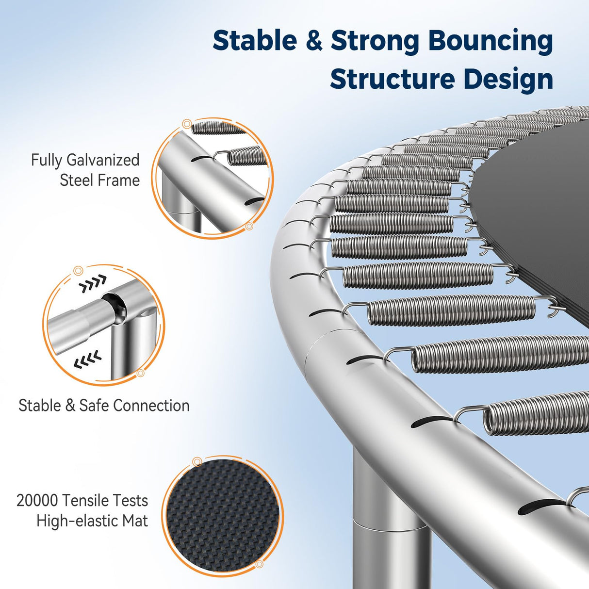 Tatub 16FT Trampoline for Kids and Adults, Outdoor Recreational Trampolines with Basketball Hoop & Enclosure Net, Blue Tatub