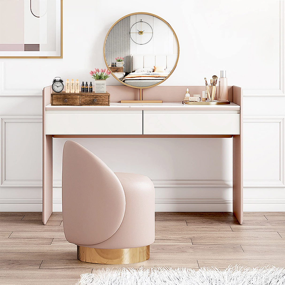 Yesland 2 Packs Floating Nightstand with Drawer - Rustic Wood Floating Wall Mounted Drawers Floating Shelf with Drawer for Living Room, Bedroom, Storage, Display - Yellowish Brown Yesland