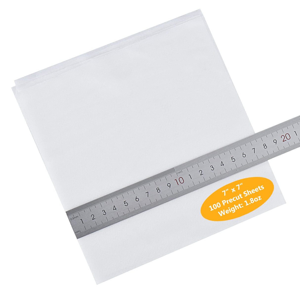 Simthread Fusible Iron-on Embroidery Backing Protect Flexible Knit Mesh Stabilizer - 7" x 7", 100 Precut Sheets, Prevent Scratchy Itchy from Embroidery Stitch Simthread