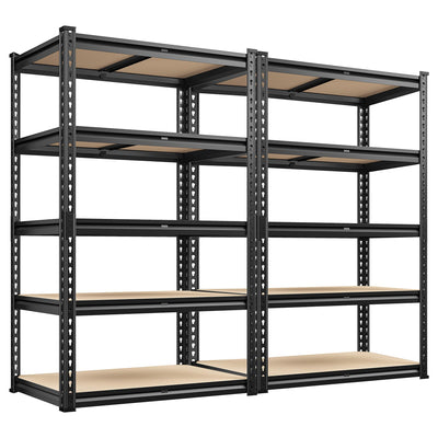 REIBII 2020LBS Storage Shelves Garage Shelving Heavy Duty Metal Shelving 5 Tier Garage Shelves Adjustable Metal Shelf for Kitchen Pantry Basement 27.6" Wx13.8 Dx 60" H, 2 Pack