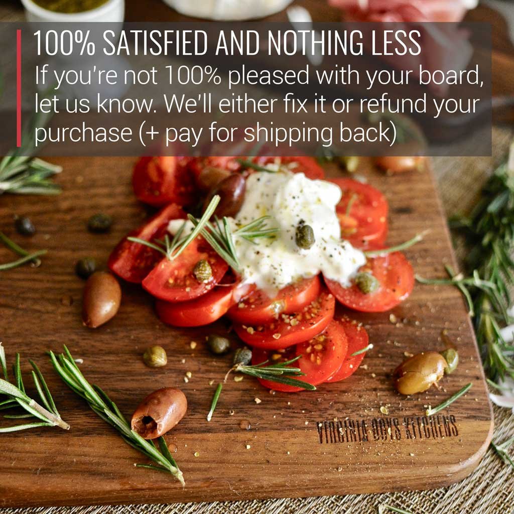 Made in USA Black Walnut Wood Cutting Board by Virginia Boys Kitchens - Butcher Block Wooden Carving Board with Juice Well made from Sustainable Virginia Boys Kitchens