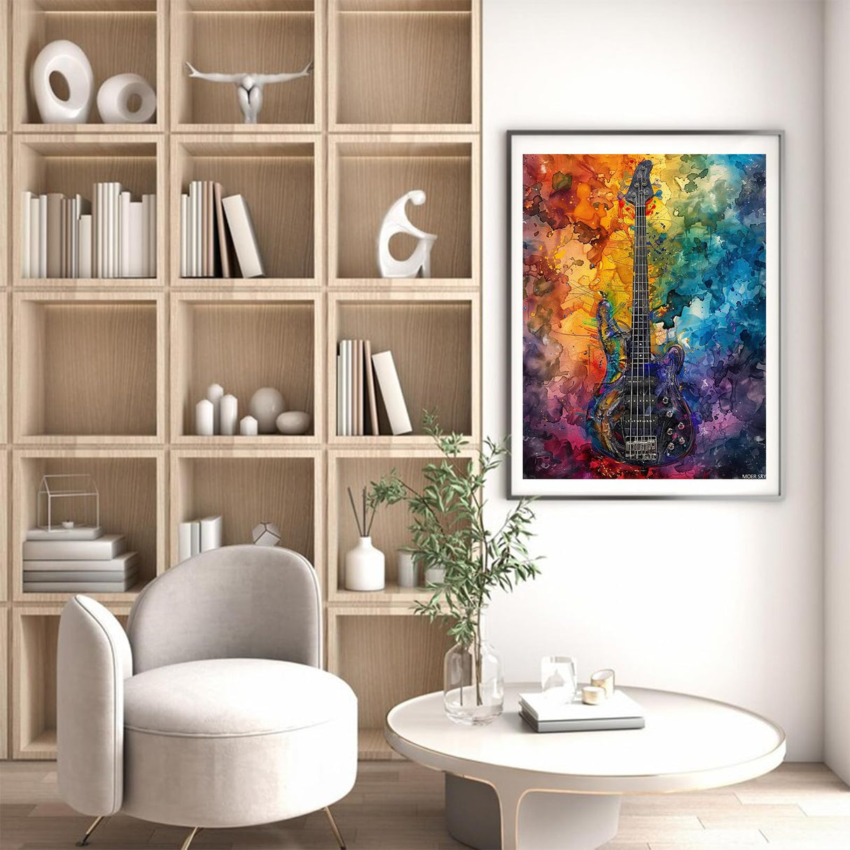 MOER SKY Black Bass Diamond Painting Kits for Adult, Musical Instruments Diamond Painting Art Kit for Adults, Full Drill Diamond Dots Painting for Beginners Home Wall Decor Gift 12x16 Inch MOER SKY