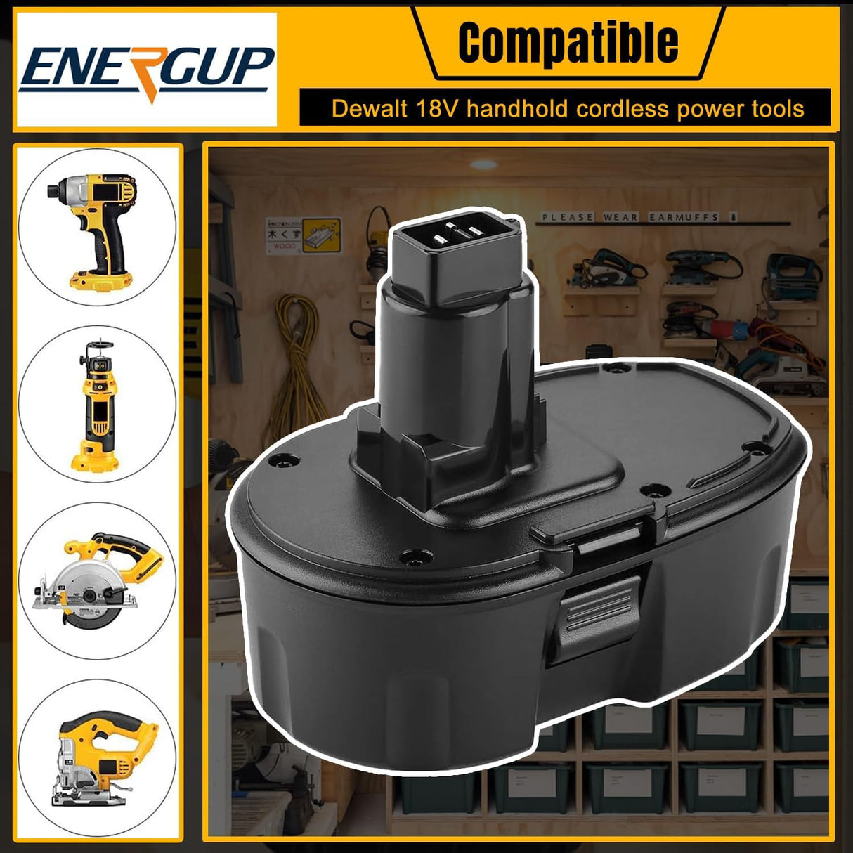 energup 2Pack 18V 4.5A Replacement Dewalt 18V XRP Battery DC9096 DC9099 DC9098 DW9099 DW9098 Dewalt 18Volt Batteries, with DC9310 Dewalt Charger for Dewalt 7.2-18V 18V Dewalt Battery Charger energup