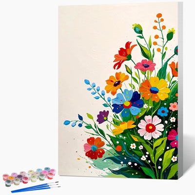 Framed Paint by Numbers Kit for Adults Beginner & Kids, Flowers Easy Adult Paint by Number Kits on Canvas, DIY Colorful Acrylic Watercolor Oil Paint by Number for Teens for Home Decor Gift 8x12 Inch