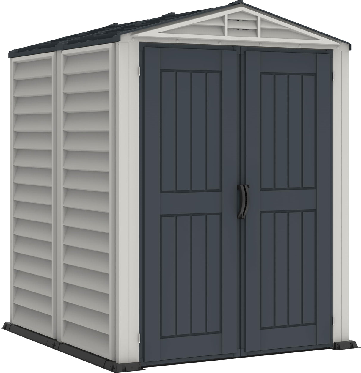 Duramax YardMate 5' x 5' Plus Plastic Garden Shed with Plastic Floor - Anthracite & Adobe - 15 Years Warranty DURAMAX