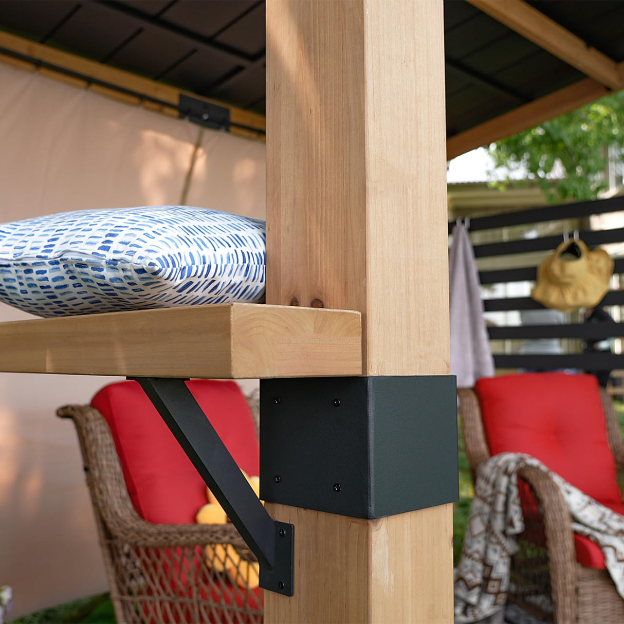 Meetleisure Cedar Wood Gazebo 10' x 12' - Patio Wood Gazebo with Cedar Frame and Metal Steel Roof Panels, Hardtop Gazebo for Patio Lawn Deck and Backyard MeetLeisure