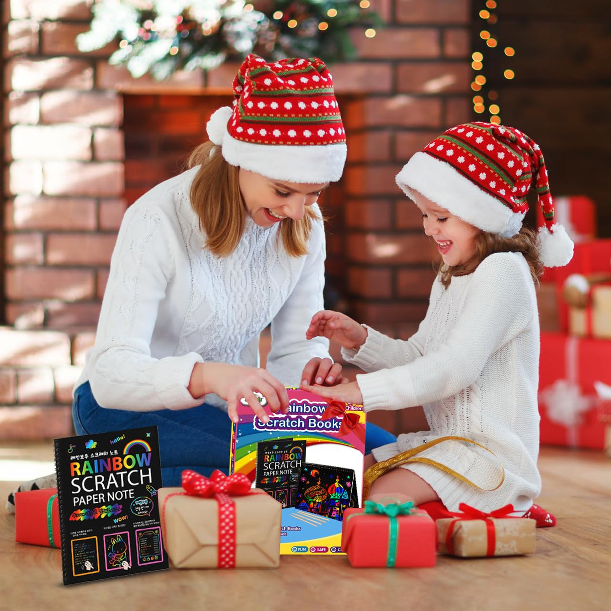 ZMLM Scratch Paper Art-Crafts Gift: 2 Pack Rainbow Notebooks Supplies Toys Easter Basket Stuffers for 3 4 5 6 7 8 9 10 Years Old Girls and Boys Kids Birthday Party Games (Pink) ZMLM