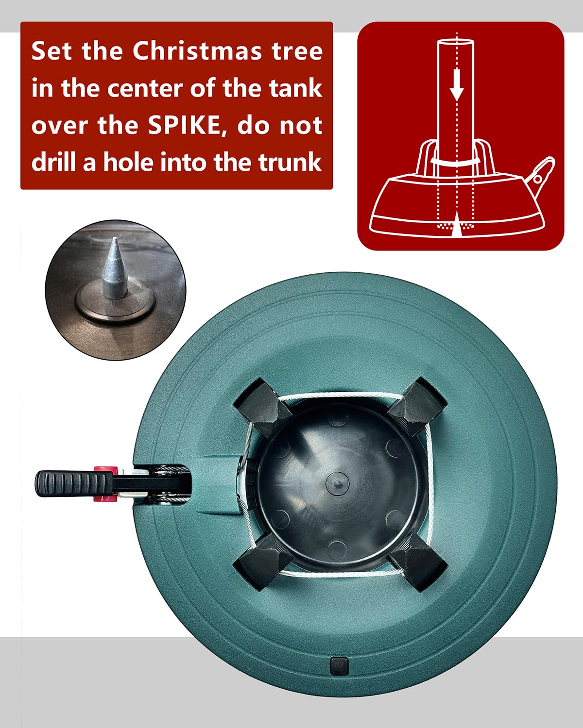 Leejec Christmas Tree Stand with Water Reservoir, Fast Clamped 6 Ft Real Tree with 5.1" Diameter, Water Level Indicator Equipped, No Assembly Required Leejec