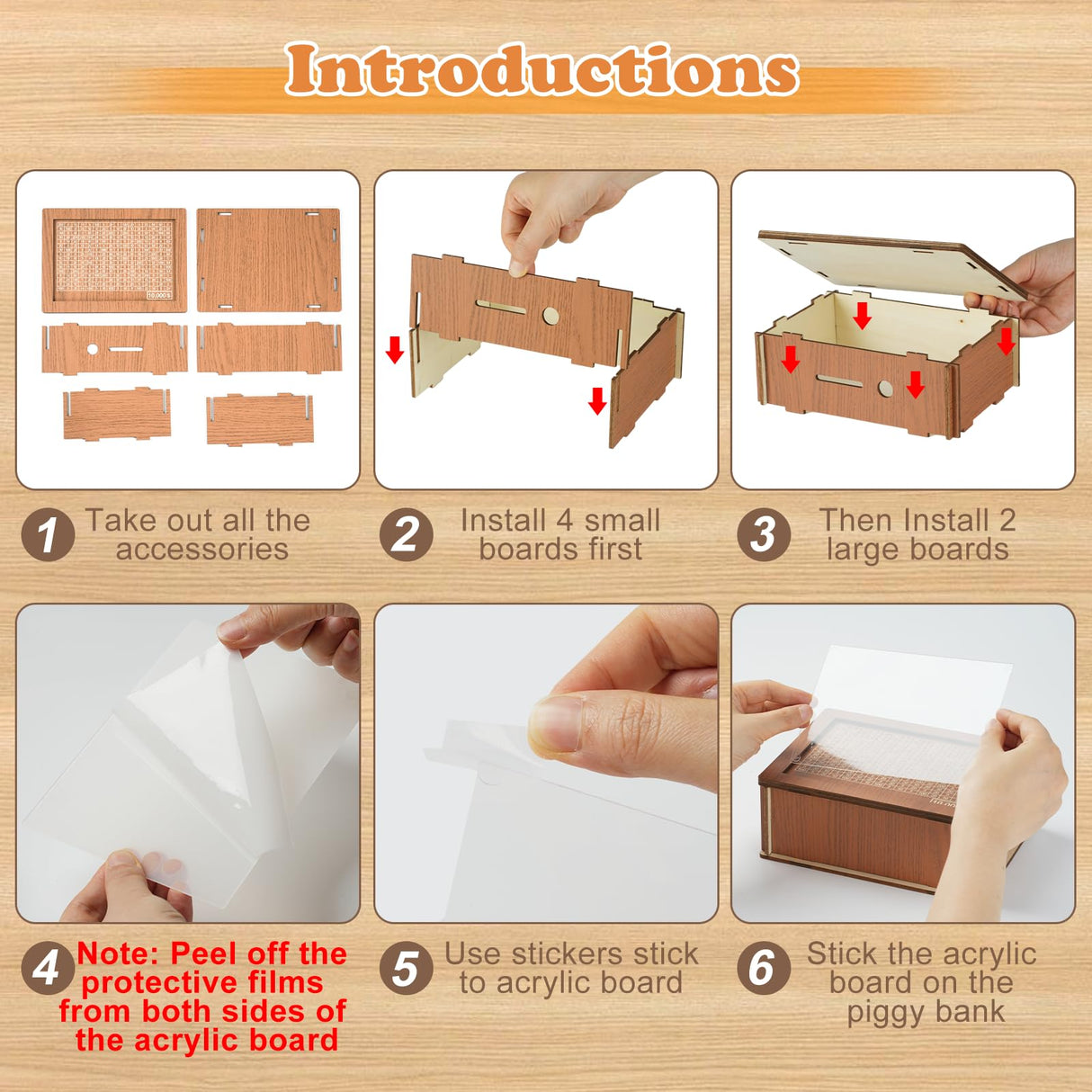 10000 Savings Challenge Box, Cashbox Kakeibo Money Box, Cash Vault Wooden Savings Box 10,000 Dollar, Wooden Digital Piggy Bank for Adults Kids, Money Save Box 10k Smash, Caja De Ahorros, Money Saver CVLDM