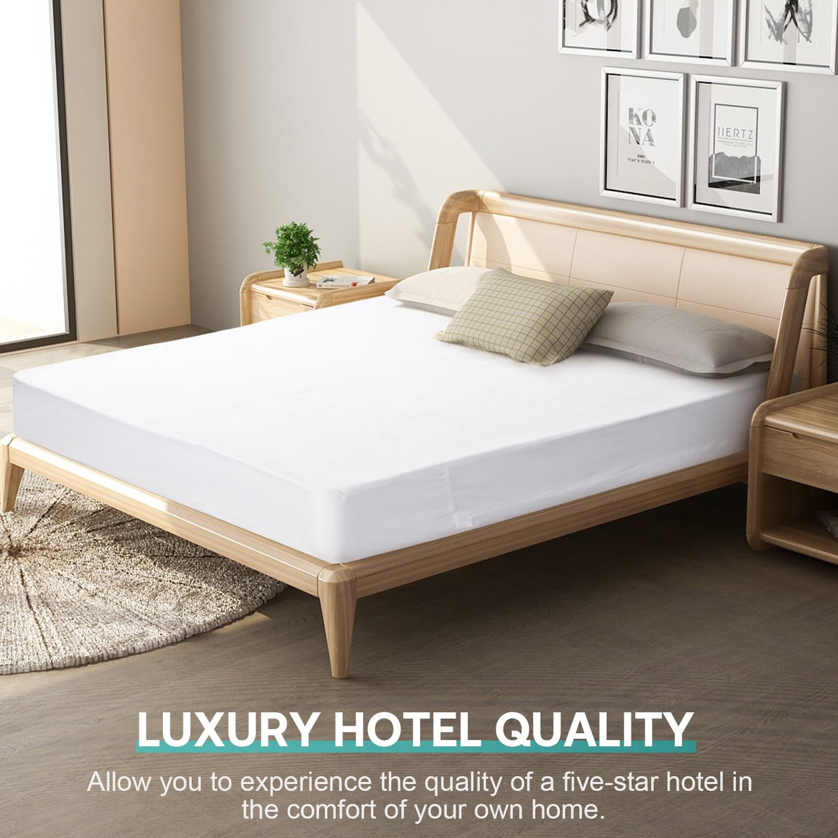 WINKAURA King Waterproof Mattress Encasement 76"x 80" Fits 16-18 Inch Deep, Zippered Mattress Protector Cover with Breathable Skin-Friendly Premium Terry Top Fabric WINKAURA