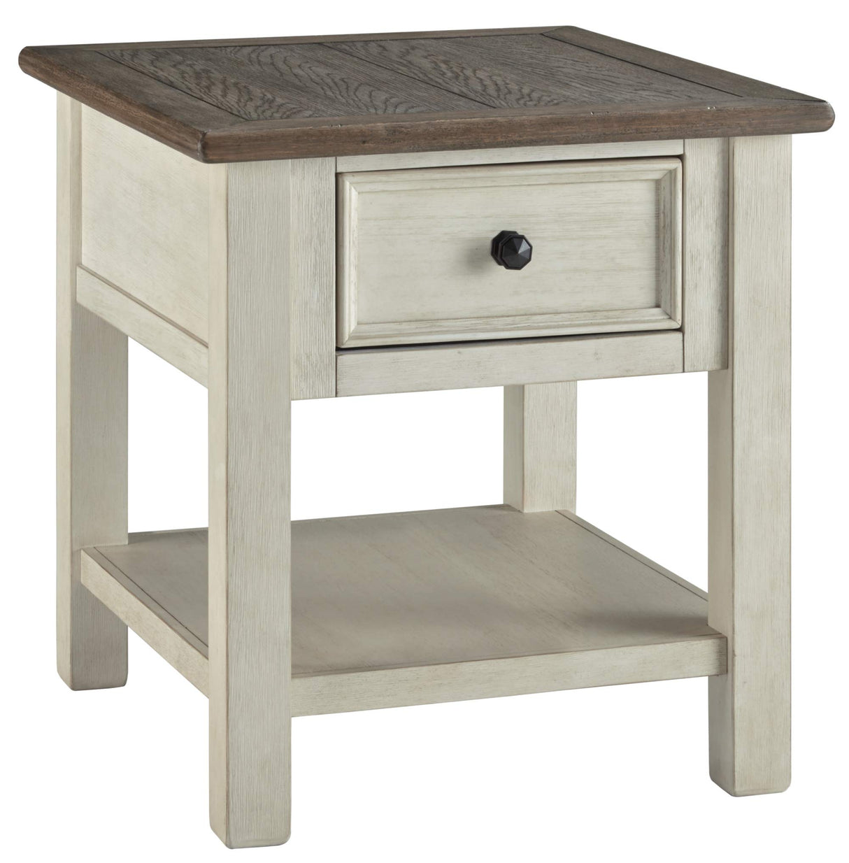 Signature Design by Ashley Bolanburg Farmhouse Square Two Tone End Table, Antique Cream Signature Design by Ashley