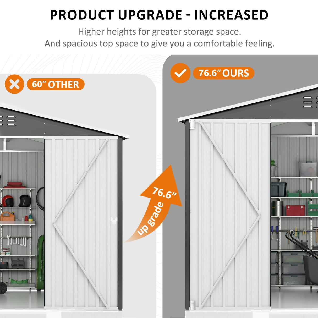 Polar Aurora 8 x 12 FT Outdoor Storage Shed, Metal Garden Shed with with Updated Frame Structure, Tool Sheds for Backyard Garden Patio Lawn Black Polar Aurora