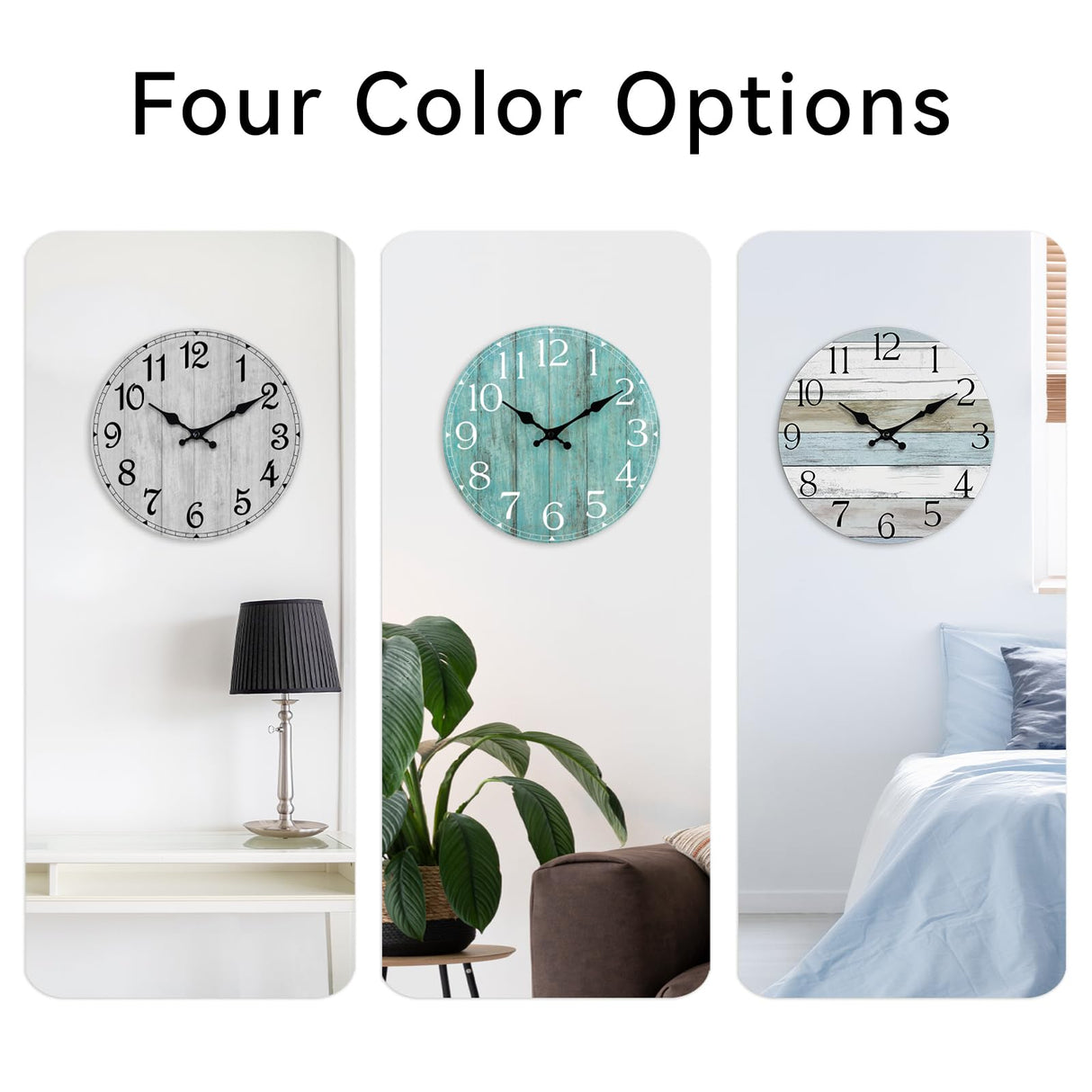HYLANDA Wall Clock, Silent Non Ticking Wall Clocks Battery Operated, Rustic Wooden Clocks Decorative for Kitchen, Bathroom, Bedroom, Living Room, (8 Inch) HYLANDA