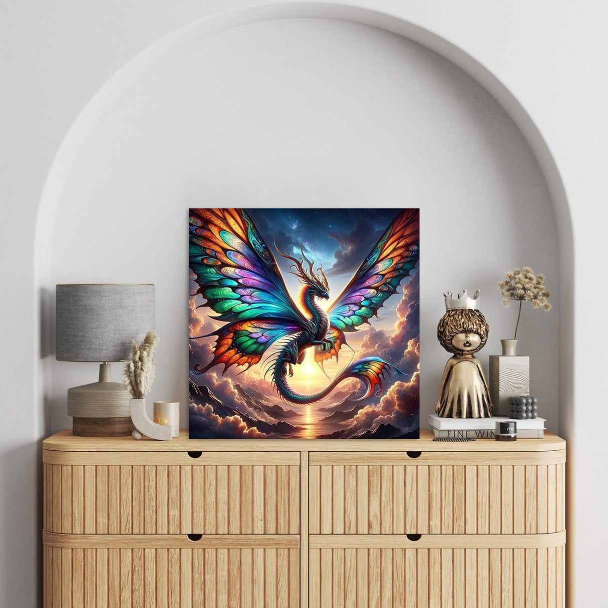 Ekuxom Dragon Diamond Art Kits for Adults, 5D Diamond Painting Kits for Beginners, DIY Round Full Drill Diamond Gem Art Kits for Crafts Home Wall Decor Gift 14x14 inch Ekuxom