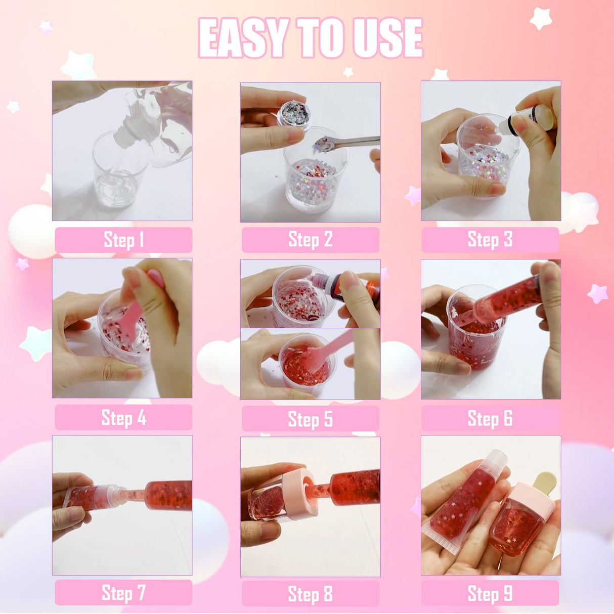 JCOOS Lip Gloss Making Kit - DIY Lip Gloss Set for Women & Teens, Gift for Her Jcoos