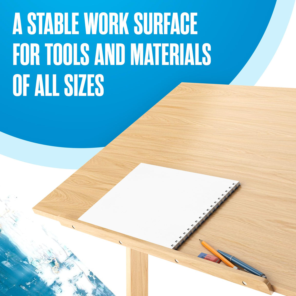 Houseables Portable Drafting Table, Artist Table, Drafting Desk, Artist Desk, Architect, Painting, Blueprint, Blue Print, Plan, Drawing, Art, Architectural, Adults, Dibujo, Wood, Adjustable, 36" x 24" Houseables