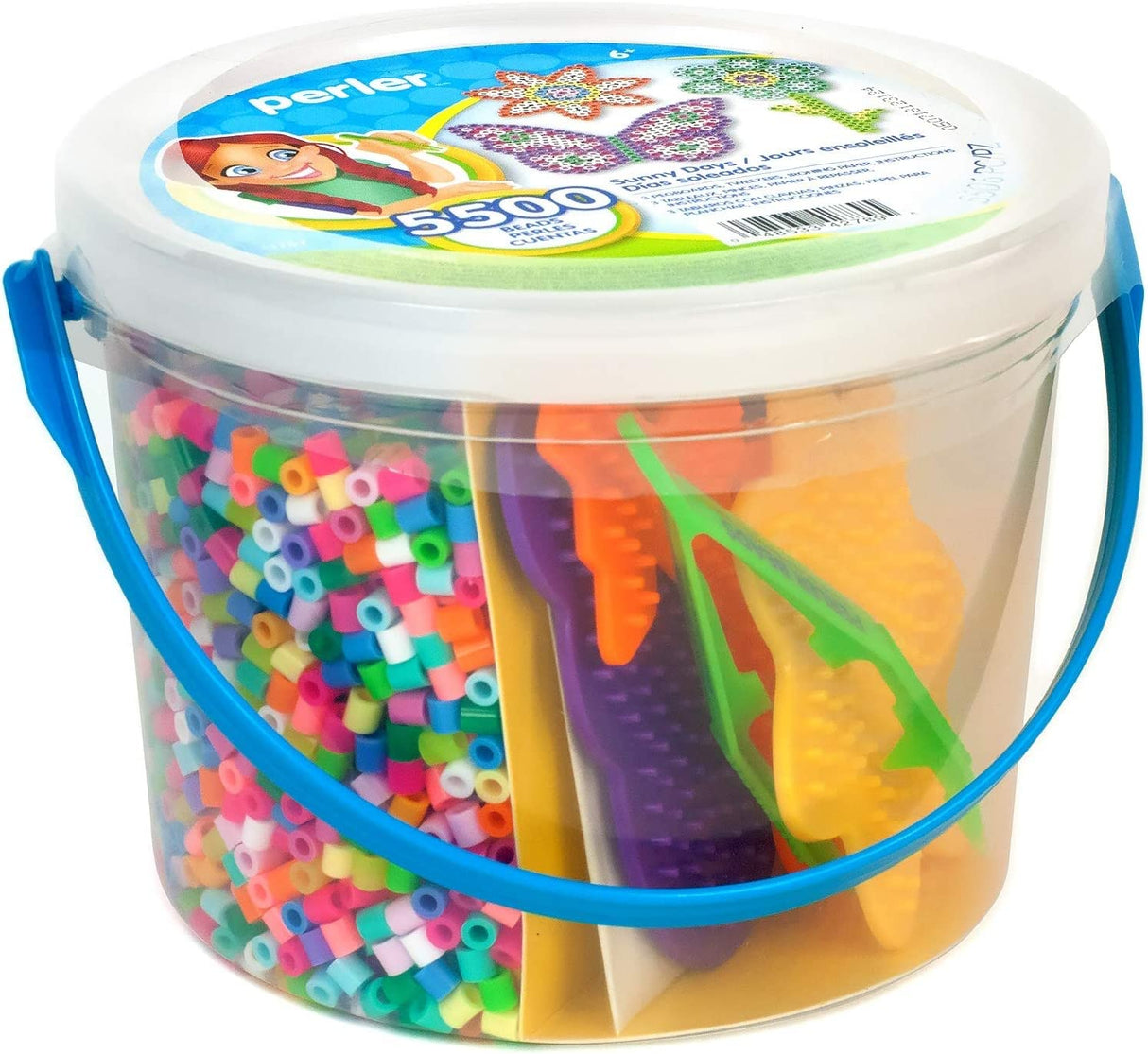 Perler Sunny Days Bright Color Fuse Bead Bucket, 5500 pcs Perler