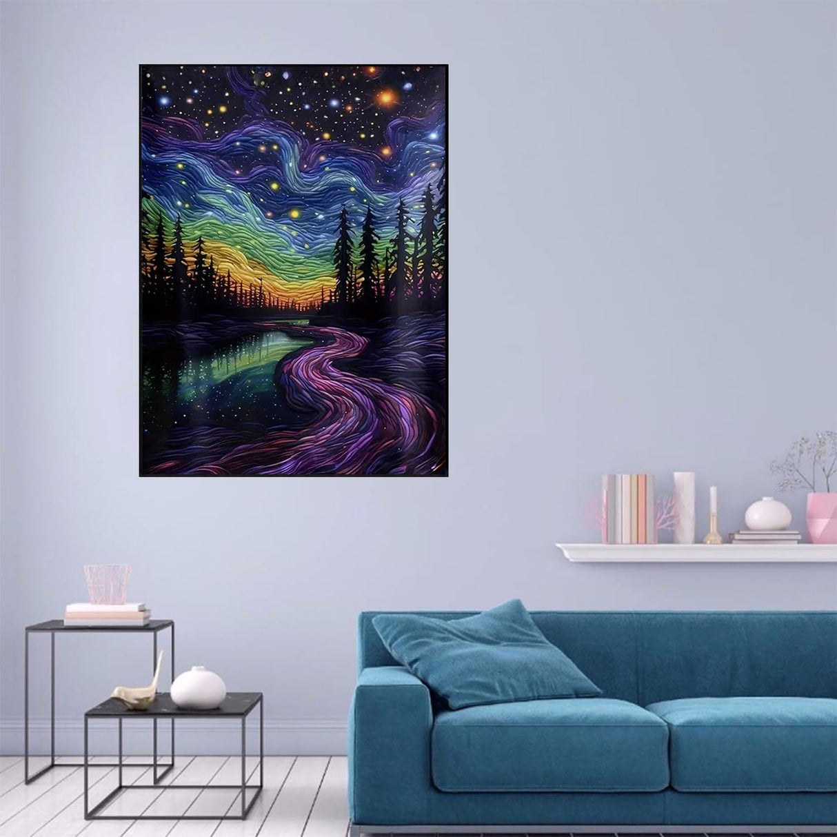 YQFCZDQ Aurora Landscape Diamond Art Kits for Adults,DIY Forest Starry Sky 5D Diamond Painting Kits Round Diamond Dots for Beginners,Full Drill Paint with Diamonds Pictures Gem Art Home Decor 12x16 In YQFCZDQ