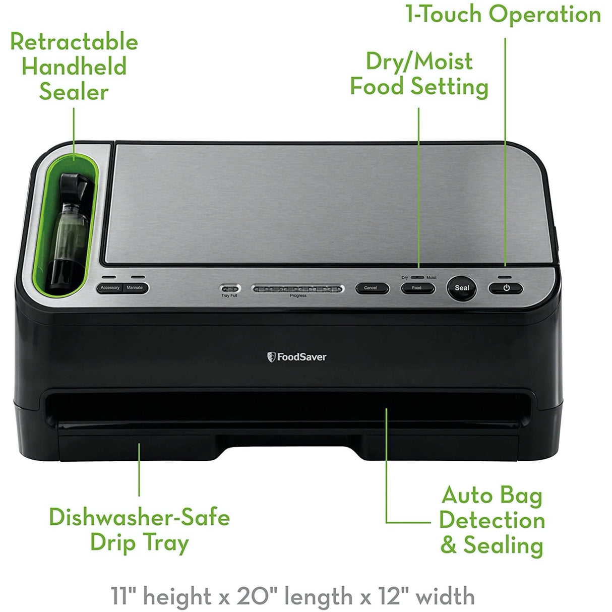 FoodSaver V4400 2-in-1 Vacuum Sealer Machine with Automatic Vacuum Sealer Bag Detection and Starter Kit FOODSAVER