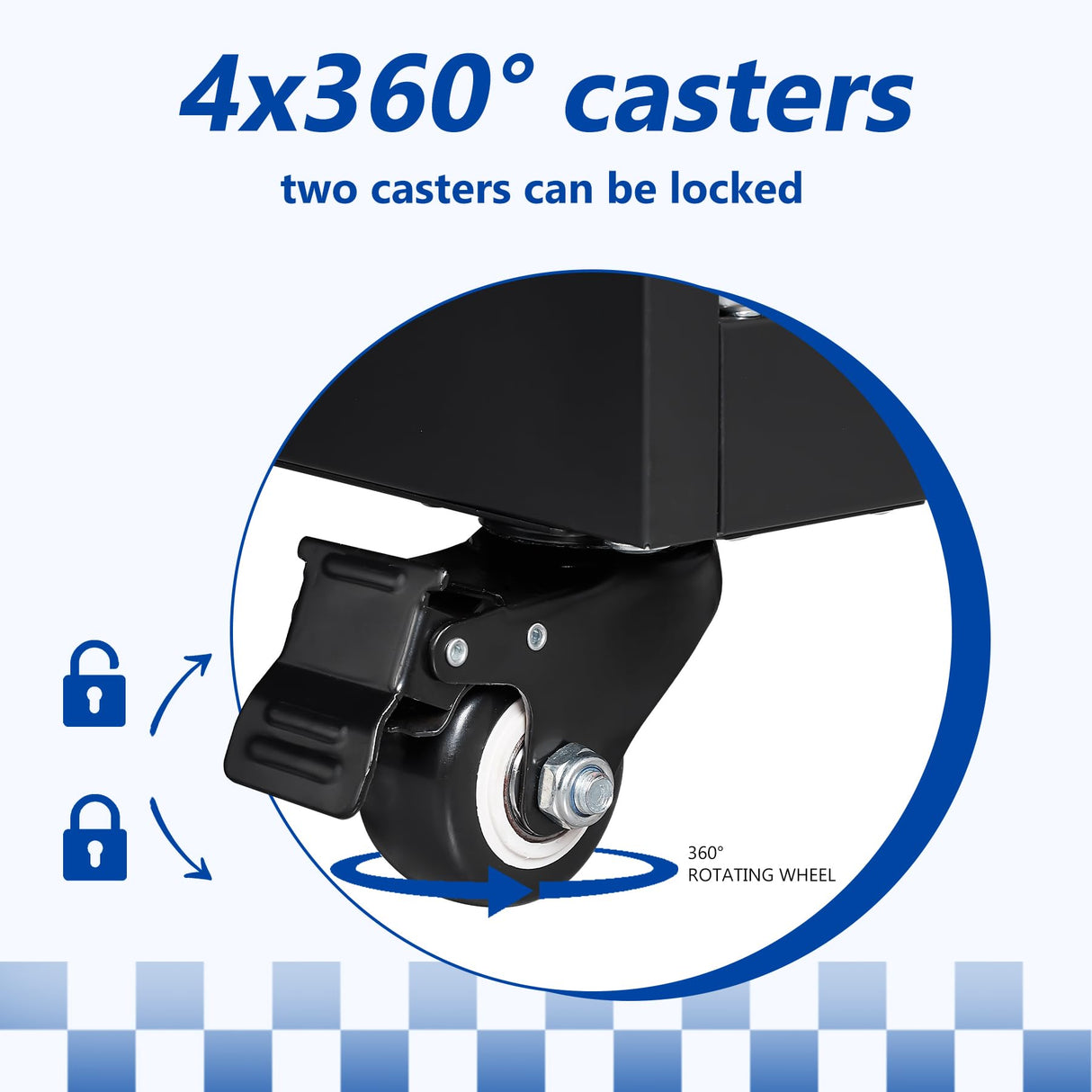 BYNSOE Metal Storage Cabinet with Wheels Metal Garage Cabinet with Adjustable Shelves Tool Storage Cabinet with 1drawer Steel Locker Cabinet with Lock for Home Garage (Black-73 4 casters) BYNSOE