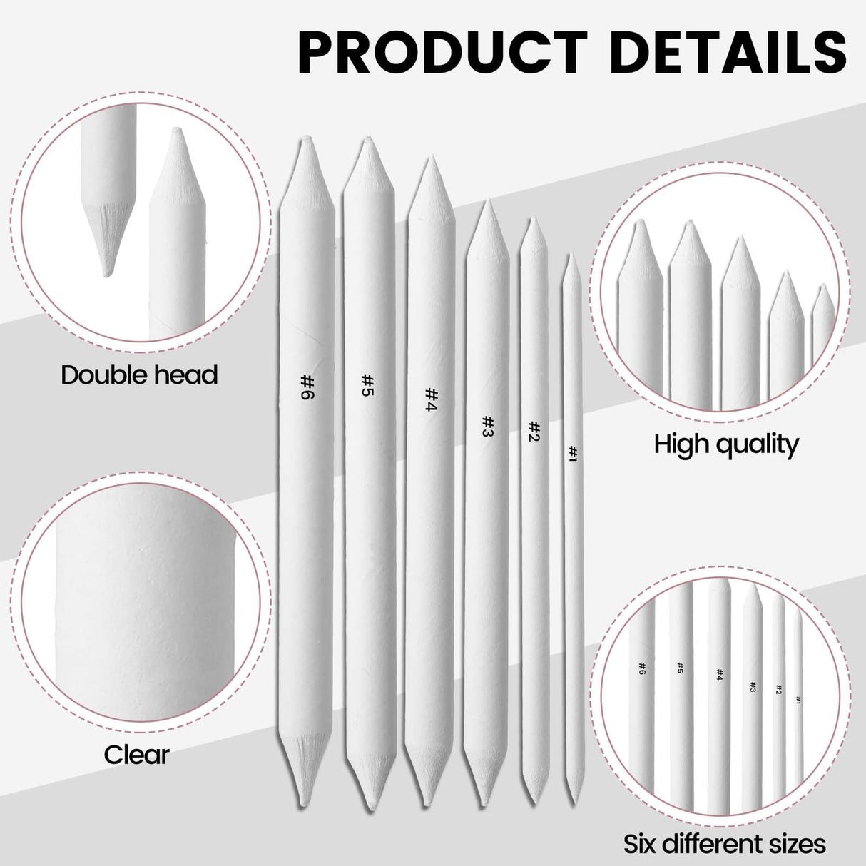 18Pcs Blending Stumps for Drawing, Paper Art Blenders, Art Blending Pencils Supplies, Drawing Pencils for Student Artist Charcoal Sketch Painting Tools, Shading Pencil for Sketching Supplies Tyqour