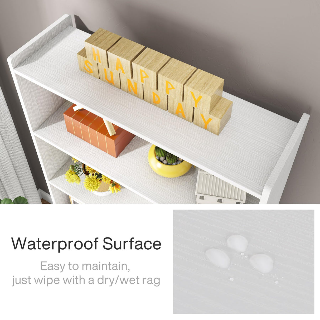 Modern 7-Tier White Bookshelf by Tribesigns - 78-inch Tall Open Library Storage Unit for Home and Office Tribesigns