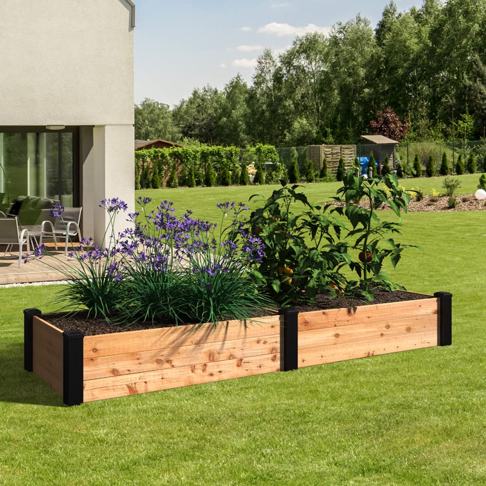 Outdoor Essentials Haven 2 ft. x 8 ft. Natural Cedar Raised Garden Bed Outdoor Essentials